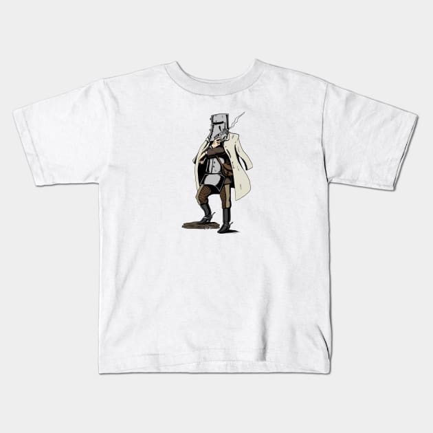 Ned Kelly at Bay Kids T-Shirt by FieryWolf